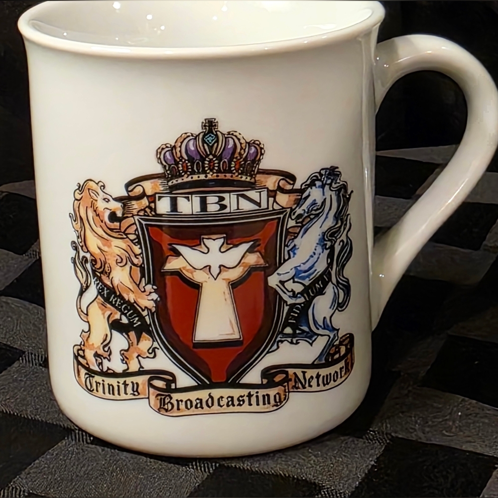 Vtg 1994 TBN Trinity Broadcasting Network Coffee Mug Calendar Collectible Glass